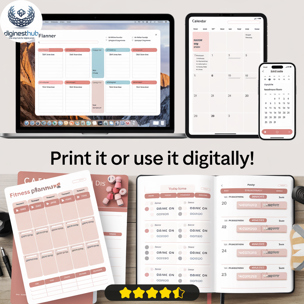 2025 Fitness Planner – 49+ Page Workout & Wellness Journal | Printable PDF | Daily, Weekly, Monthly Tracker | Goal Setting, Meal Planner, Habit Tracker - Image 4