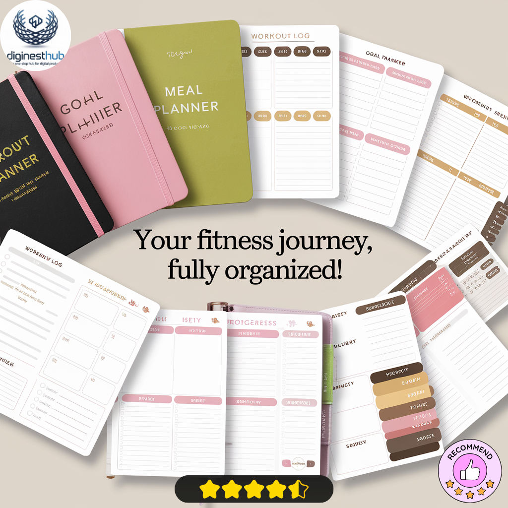 2025 Fitness Planner – 49+ Page Workout & Wellness Journal | Printable PDF | Daily, Weekly, Monthly Tracker | Goal Setting, Meal Planner, Habit Tracker - Image 5